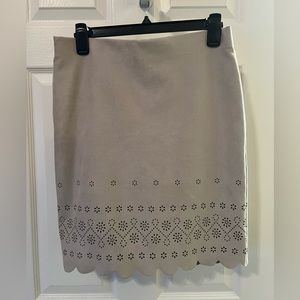 Karen Kane Scalloped Beige Pencil Skirt, Size Small